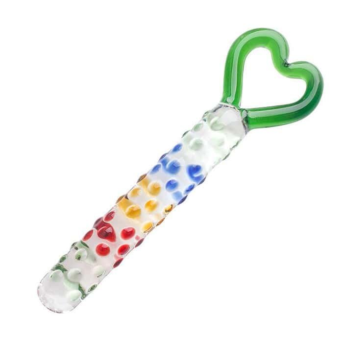 Peach Heart Clear Glass Anal Plug - Image 5