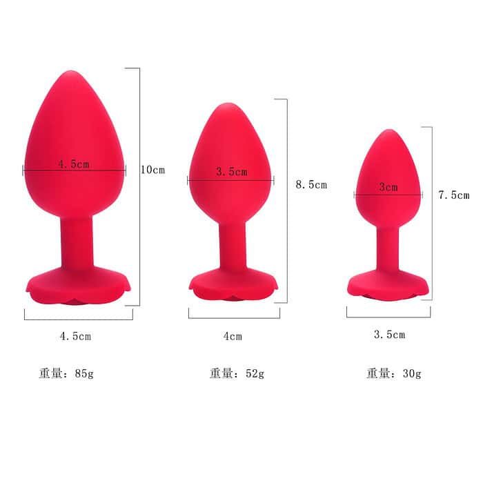Rose Silicone Anal Plugs (L) - Image 9