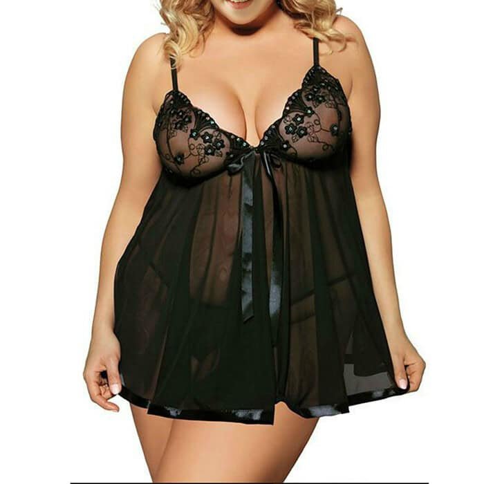 Sexy Women's Plus Size Lingerie Lace Dress Nightwear Sleepwear G-string - Image 13