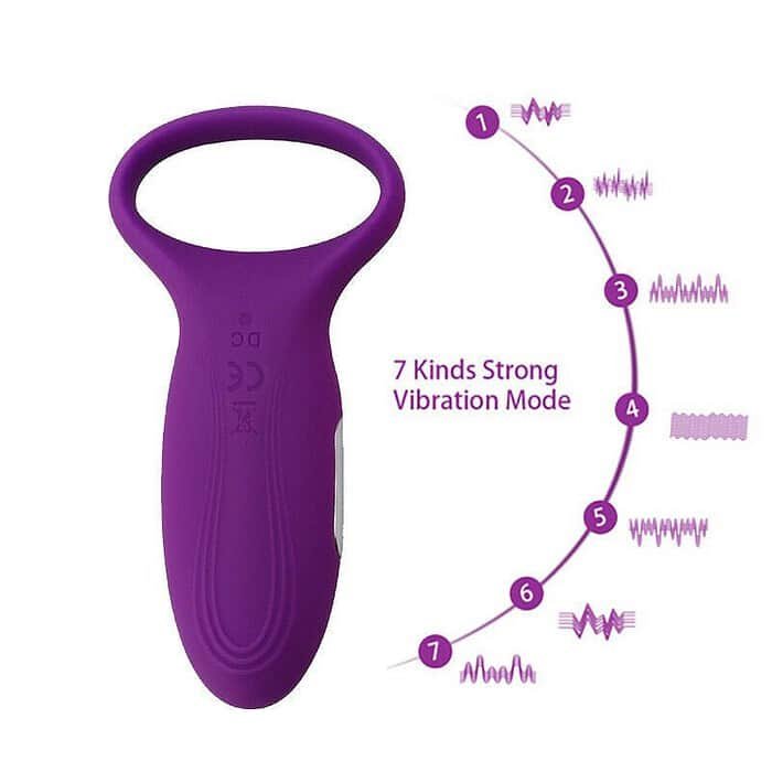Vibrating Cock Ring USB Rechargeable 7 Speed Penis Ring Vibrator Sex Toy - Image 6
