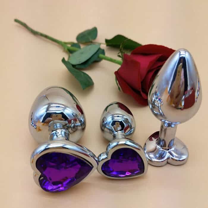 3pcs Diamond Butt Plug Anal Plug (Heart Shape) - Image 14