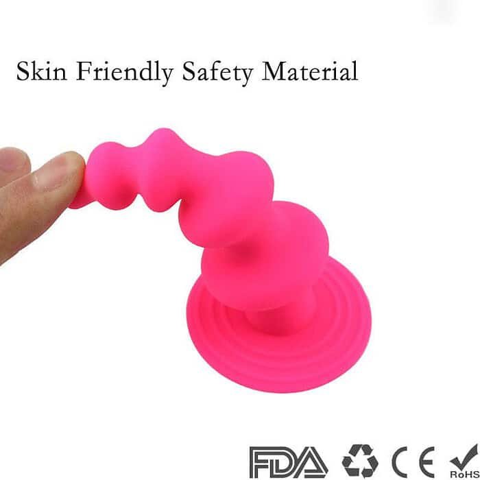10 Speed Vibrator Anal Plug Beads Dildo G-Spot Silicone Suction Cup Sex Toy - Image 8
