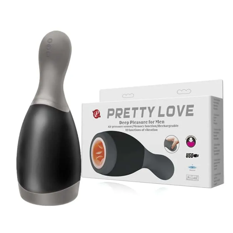 12 Speed Air Pressure Sensor USB Rechargeable Masturbator Cup - Image 1