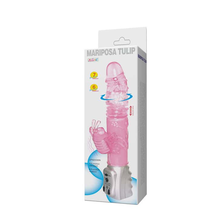 Pink 7 Speed Vibrating Rabbit Dildo