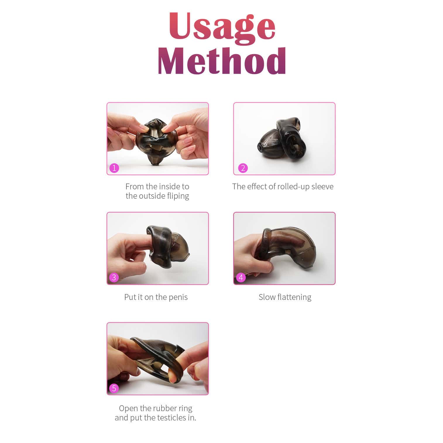 Soft Silicone Men's Cuckold Lockdown Chastity Penis Cage Restraint Device