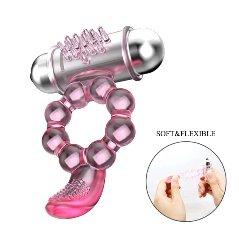 Tongue Bullet Vibrator Cock Ring 