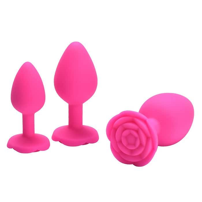 3pcs Rose Silicone Anal Plug Set - Image 15