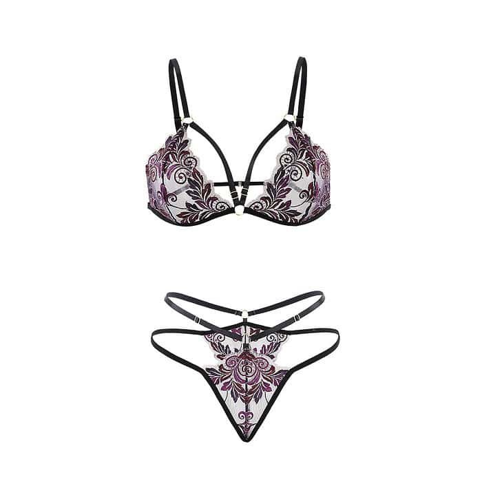 Lace Peek-a-Boo Bra & Crotchless G-String - Image 4