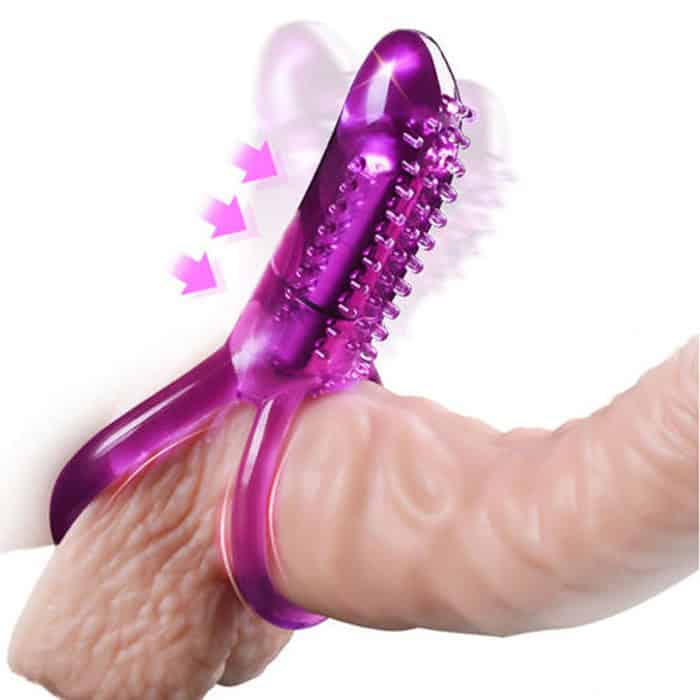 Dual Cock Ring Vibrator Vibrating Penis Ring - Image 4