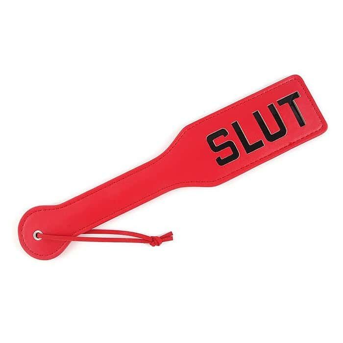 Spanking Paddle [SLUT] PU Leather Spanker - Image 3