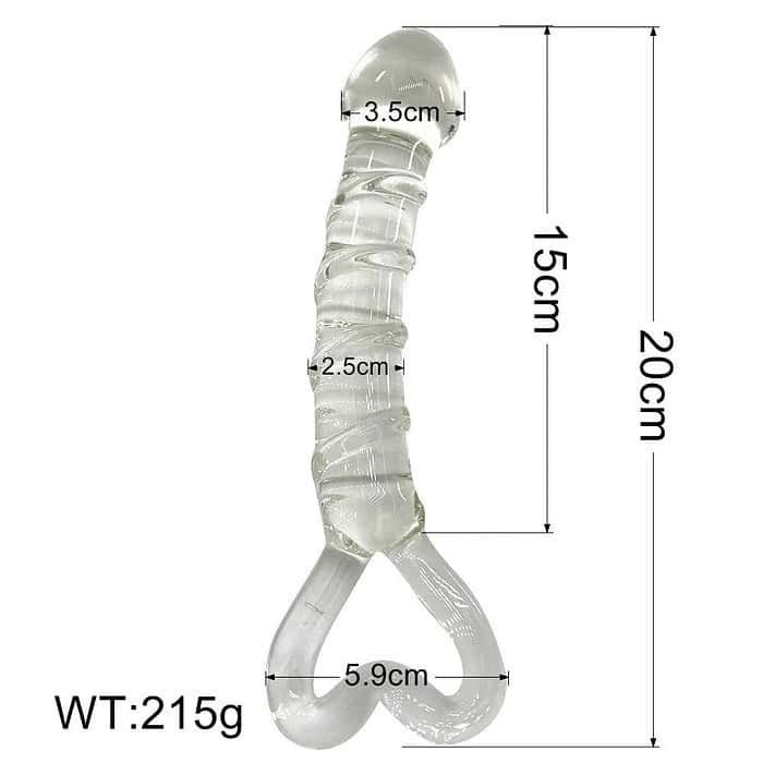 Peach Heart Clear Glass Anal Plug - Image 8