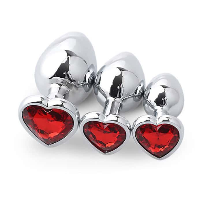 3pcs Diamond Butt Plug Anal Plug (Heart Shape) - Image 30