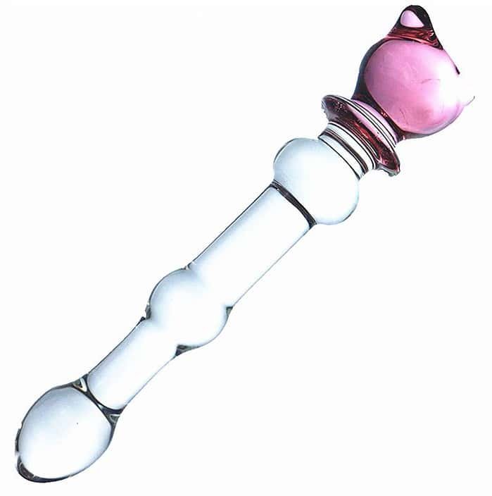 Medium Size Glass Dildo Anal Butt Plug - Image 4