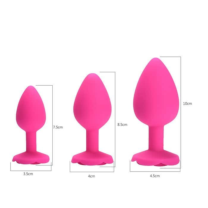 3pcs Rose Silicone Anal Plug Set - Image 14