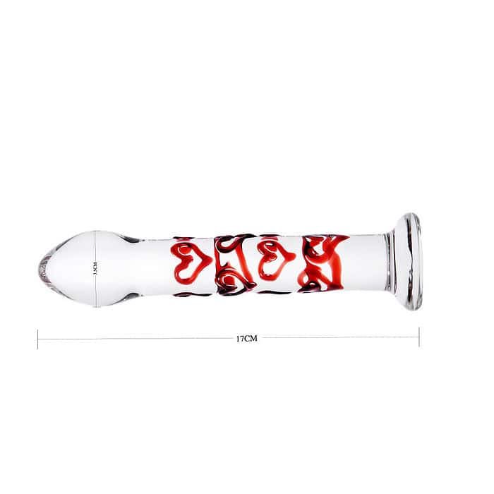 Bump Love Glass Dildo In Red - Image 3