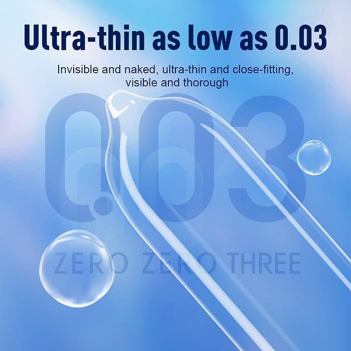 GJG 003 Series Ultra-Thin Zero Distance Natural Latex Rubber Condoms Blue 10PCS - Image 3