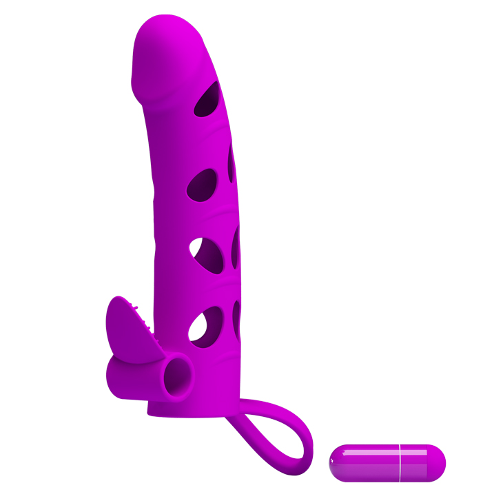 Vibrating Silicone Exciting Stimulation Extended Sleeve 