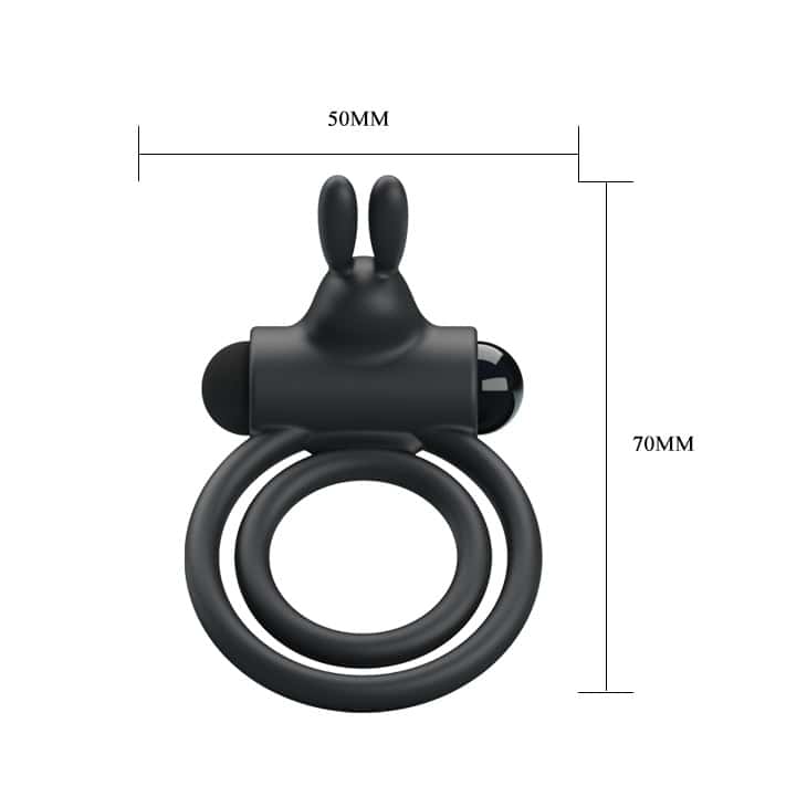 Vibrating Silicone Rabbit Cock Ring Men's Toy