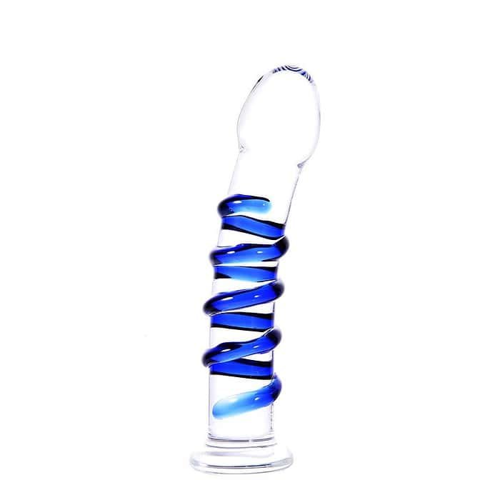 5b2cff60287bbcde Blue Spiral Glass Dildo - Image 2