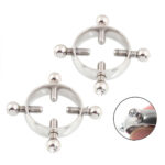 A pair of adjustable stainless steel milk rings - Image 14