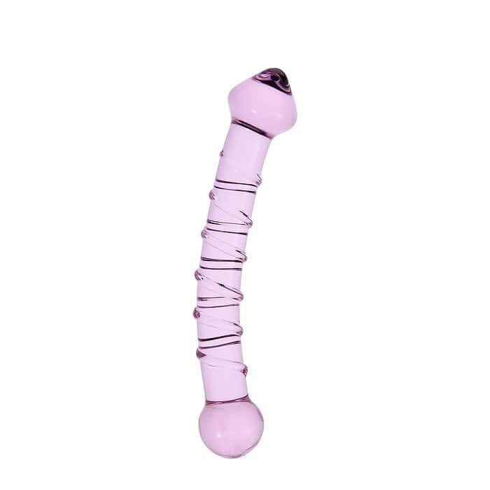 Double Trouble Glass Dildo In Pink - Image 2