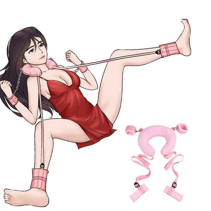 Cosplay Fetish Bed Restraint Bondage Ankle&Hand Cuffs - Image 5