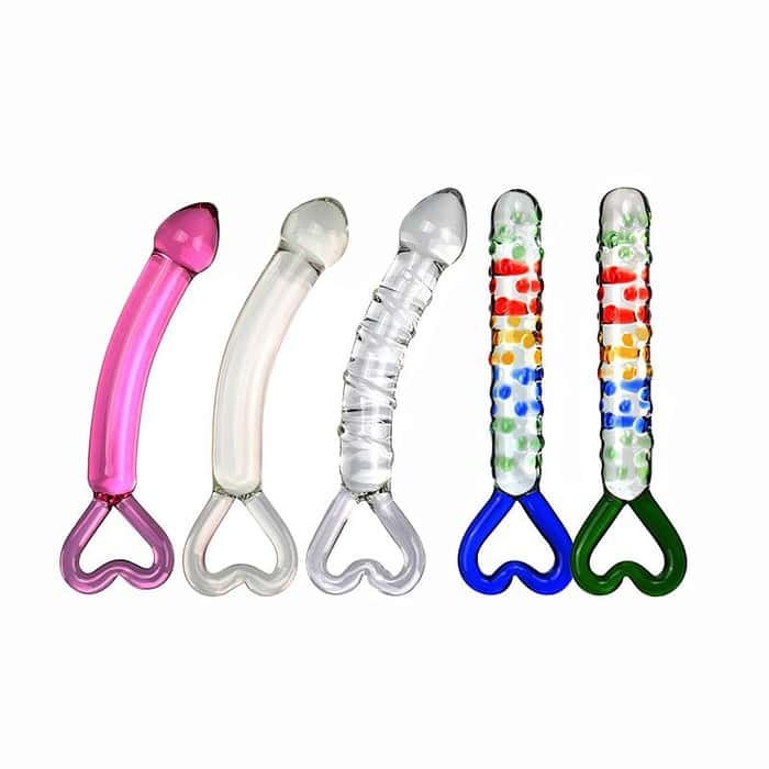 Peach Heart Clear Glass Anal Plug - Image 7