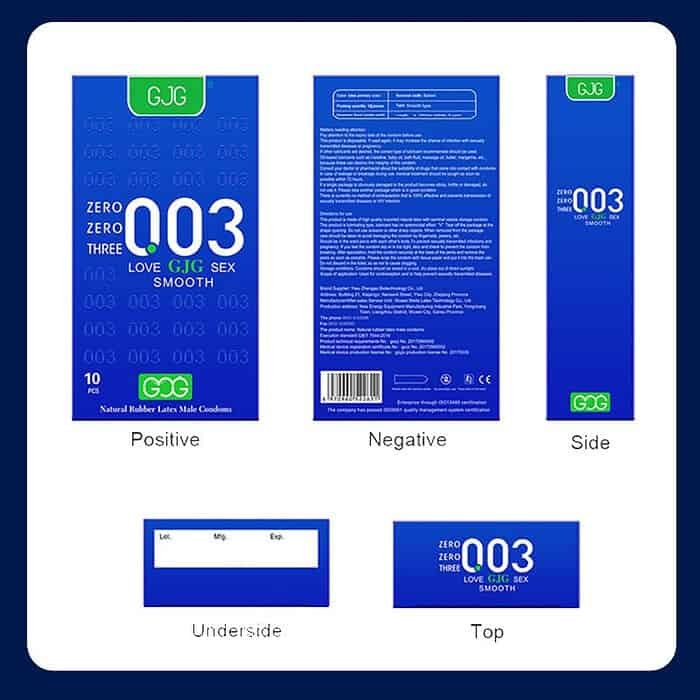 GJG 003 Series Ultra-Thin Zero Distance Natural Latex Rubber Condoms Blue 10PCS - Image 7