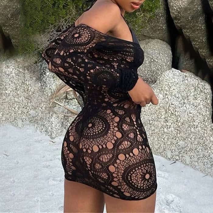 Sexy Cutout See-through Dress - Image 3