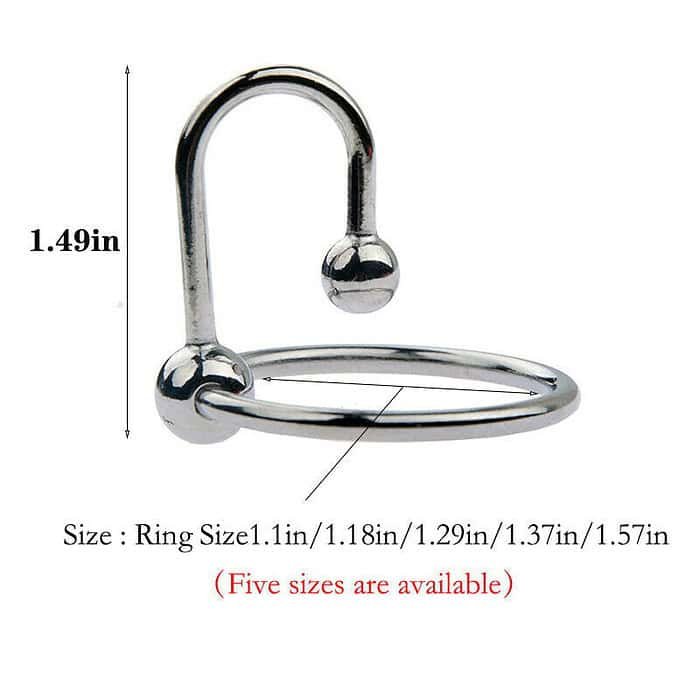 Penis Ring Orgasm Urethra Sex Toy Dual Ball Stainless Steel Cock Penis Head Ring - Image 2