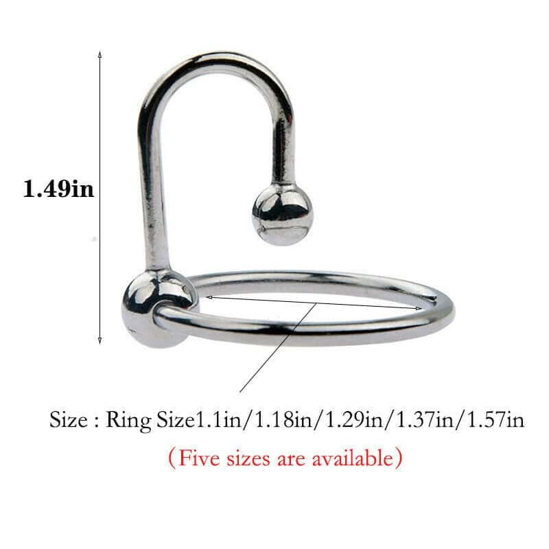 Penis Ring Orgasm Urethra Sex Toy Dual Ball Stainless Steel Cock Penis Head Ring