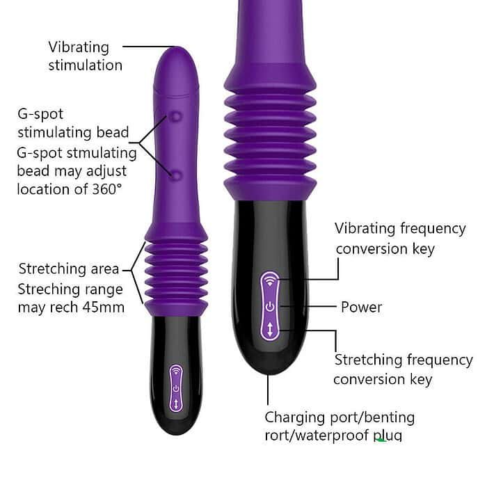 Automatic Telescopic Dildo Vibrator G-spot USB Rechargeable Adult Sex Toys - Image 15