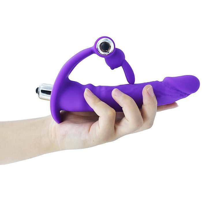 Vibrating Rabbit Cock Ring Double Penetration Dildos - Image 7