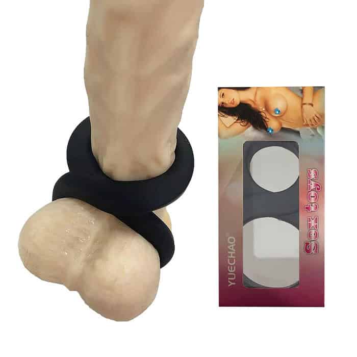 8  Silicone Delay Dual Ring Cock Ring - Image 1