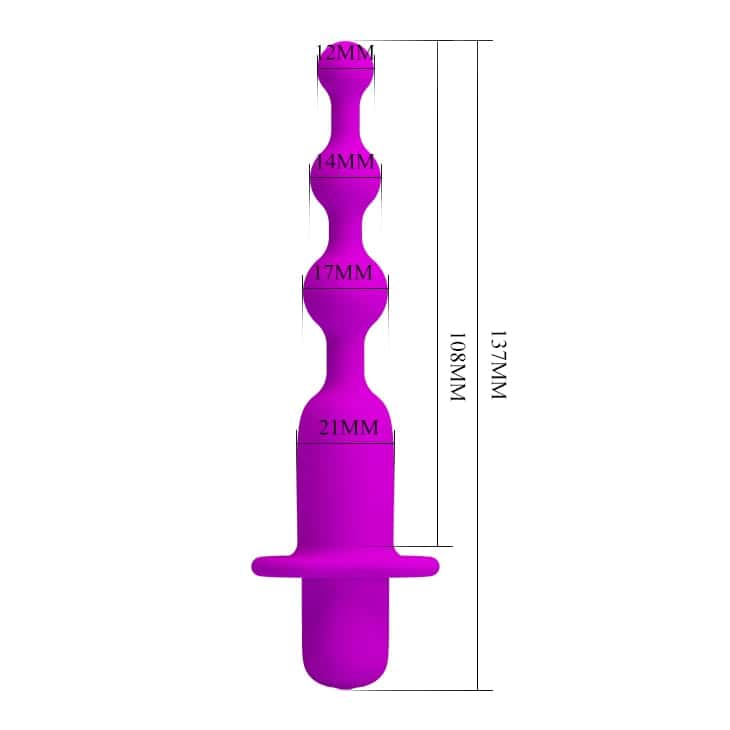 12-Function Vibrations USB Rechargeable Silicone Anal Beads