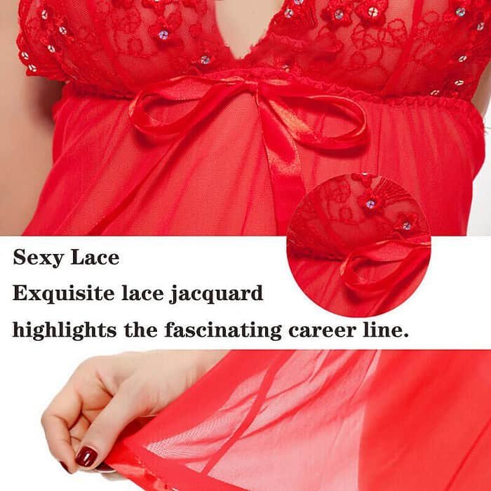 Sexy Women's Plus Size Lingerie Lace Dress Nightwear Sleepwear G-string - Image 21