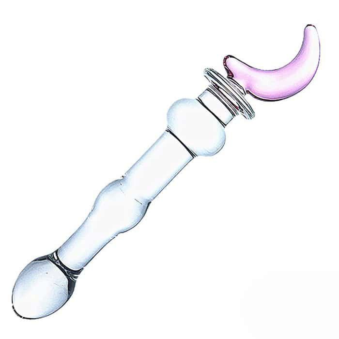 Medium Size Glass Dildo Anal Butt Plug - Image 3
