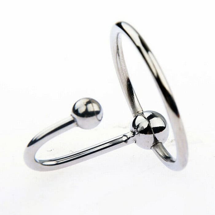 Penis Ring Orgasm Urethra Sex Toy Dual Ball Stainless Steel Cock Penis Head Ring - Image 3