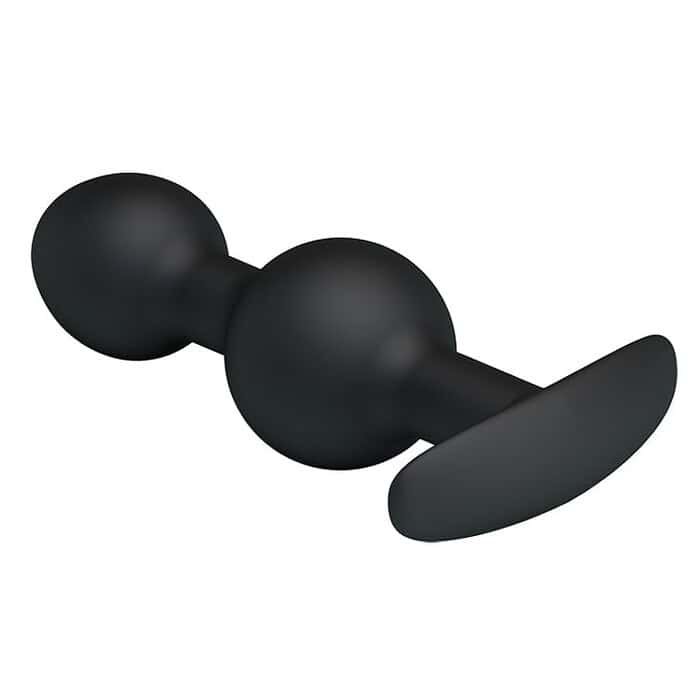Heavy Balls Silicone Butt Plug In Black - Image 4