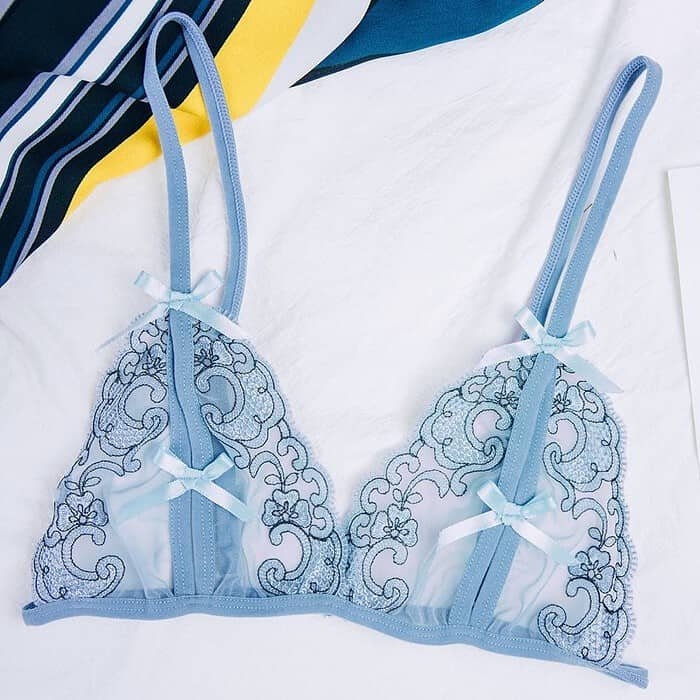 Blue peek-a-boo lace bralette - Image 6