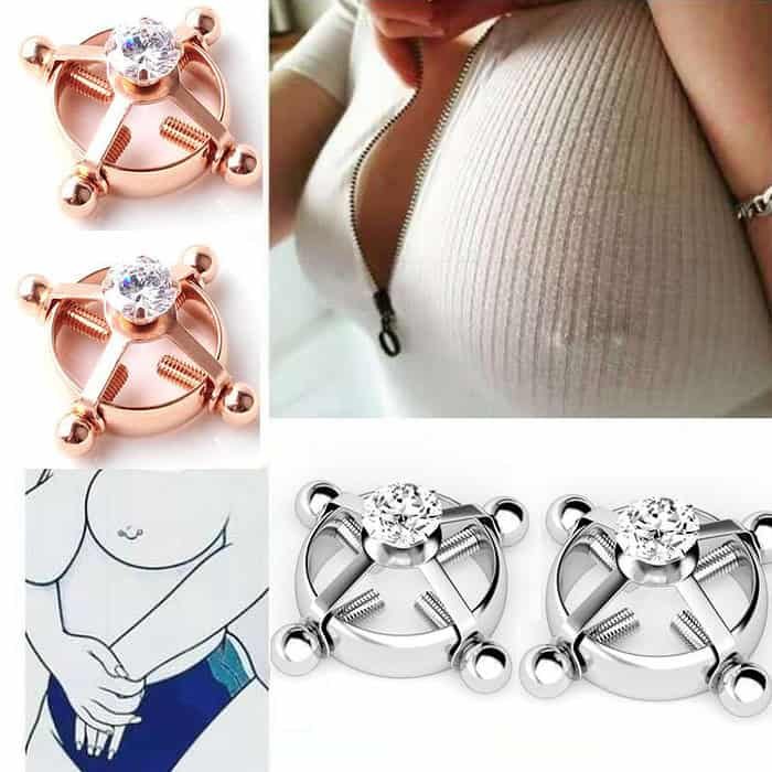 Adjustable stainless steel zircon nipple clip - Image 7
