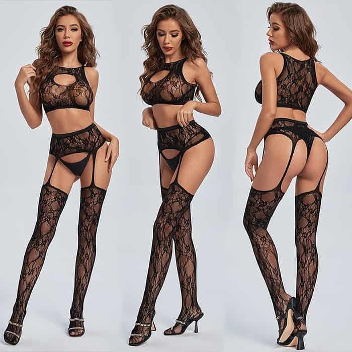 Lace Open-crotch Suspenders - Image 7