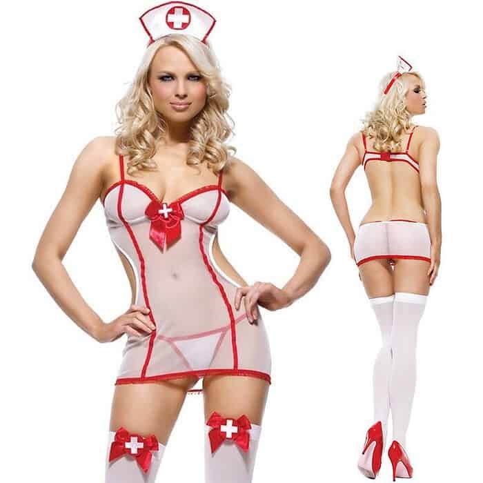 Sexy nurse uniform temptation mesh lady sexy suit - Image 2
