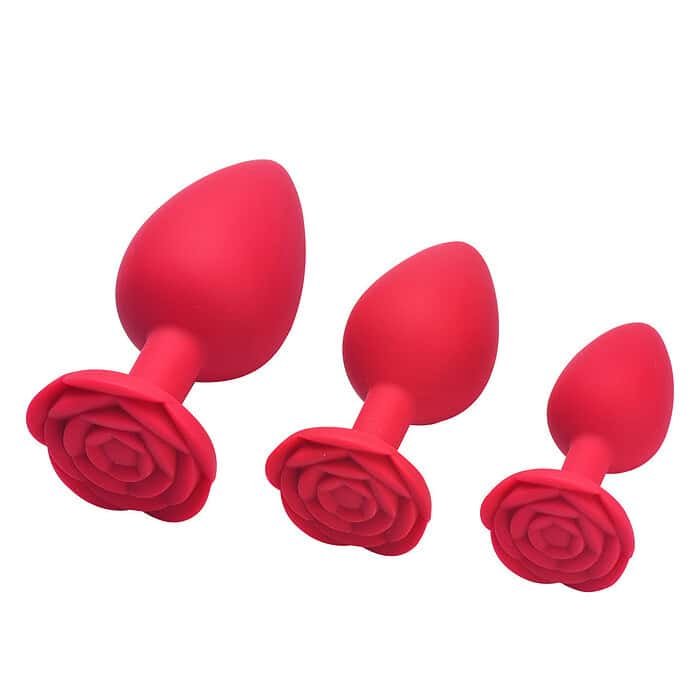 3pcs Rose Silicone Anal Plug Set - Image 9