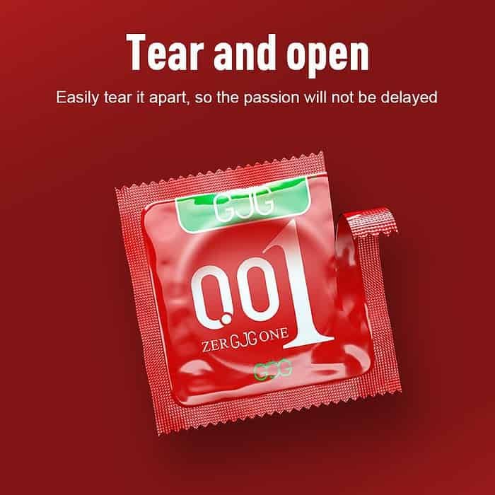 GJG 001 Series Ultra-Thin Zero Distance Natural Latex Rubber Condoms Red 10PCS - Image 5