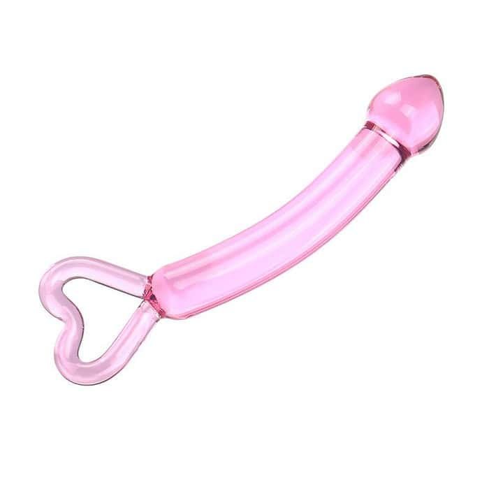 Peach Heart Clear Glass Anal Plug - Image 3