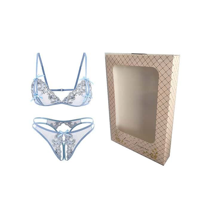 Blue peek-a-boo lace bralette - Image 4