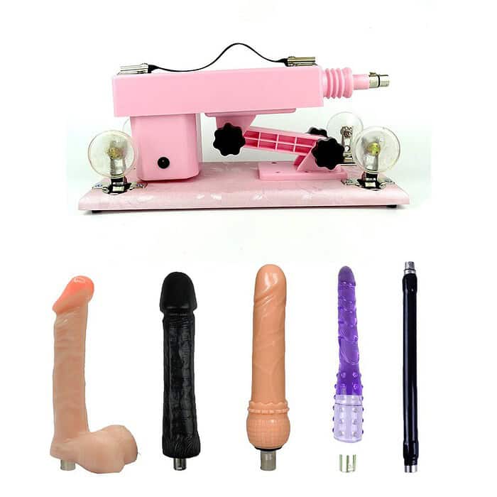 Pink Sex Machine with 4 Dildos for Women - Image 1