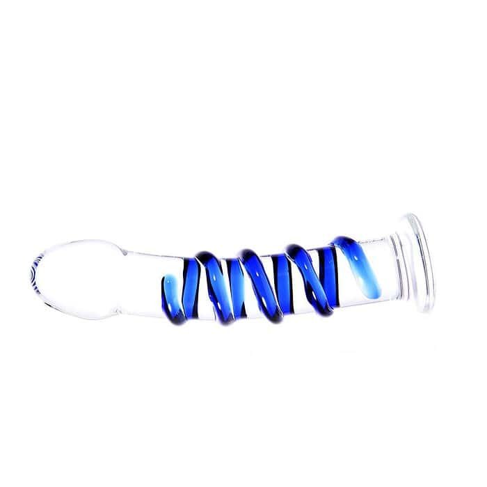 9a75f03874c46b89 Blue Spiral Glass Dildo - Image 3