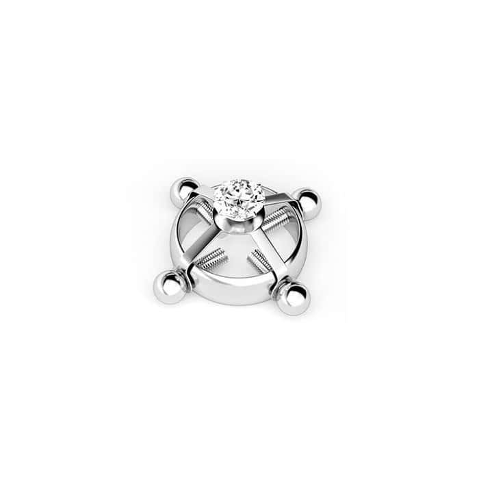 Adjustable stainless steel zircon nipple clip - Image 2